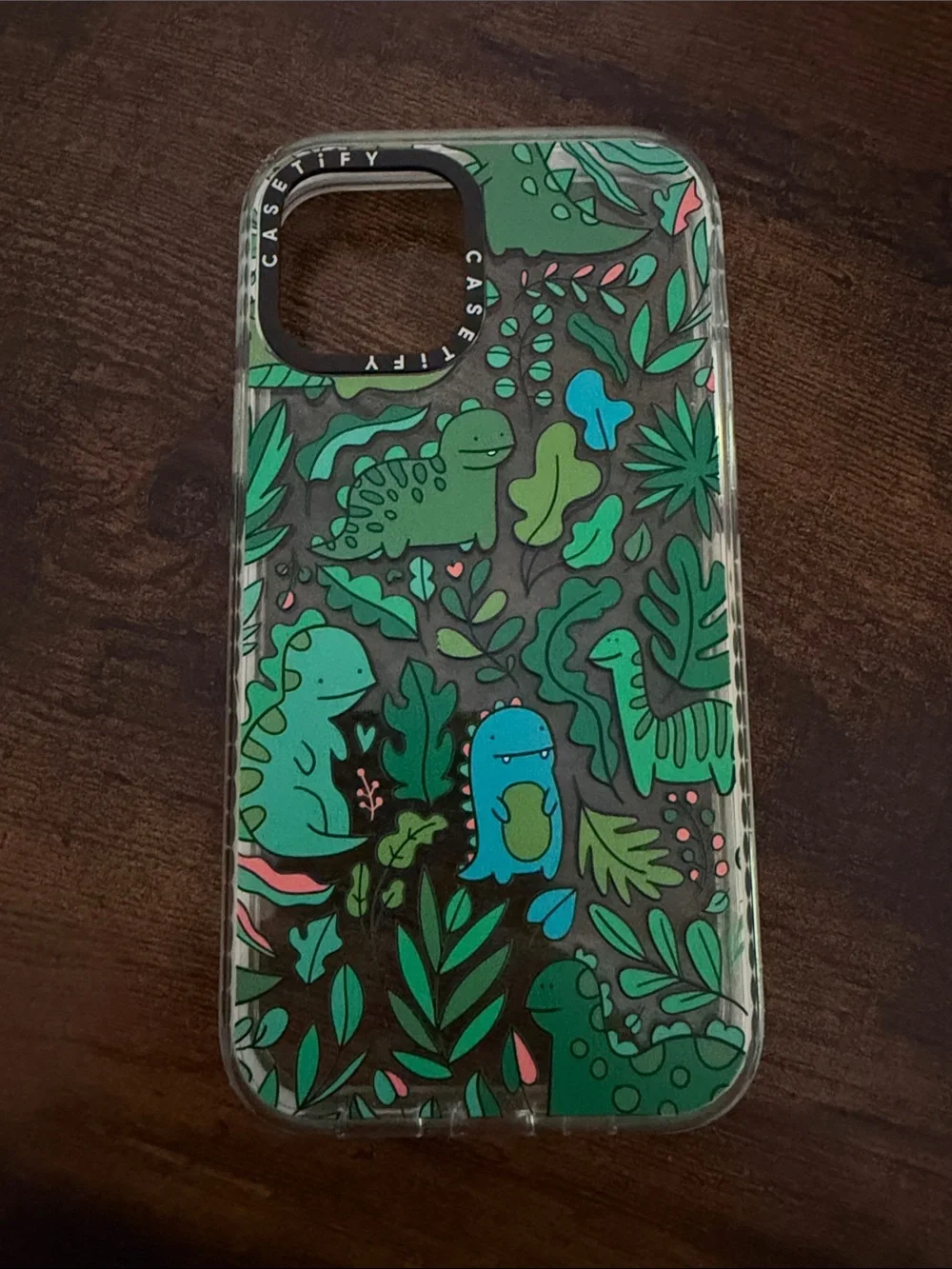 Casetify Green & Blue Dino Jungle Clear Phone Case - IPHONE 12 PRO